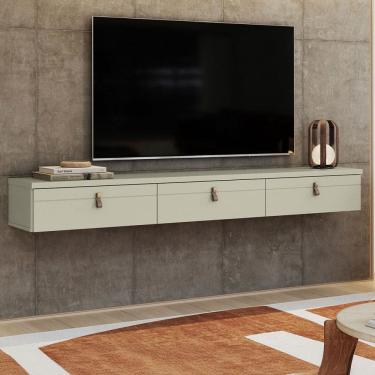 Imagem de Rack para TV Até 65 Polegadas Suspenso Line 3 Portas Off White - Olivar Móveis