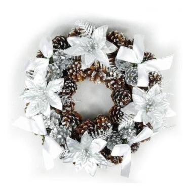 Imagem de Guirlanda Com Pinhas E Flores Wincy Natalina 36cm Nta64024