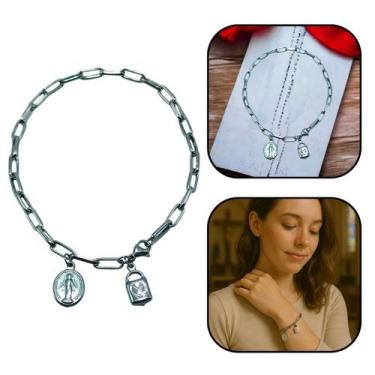 Imagem de Pulseira Cadeia Consagração Nossa Senhora das Graças Medalha Milagrosa