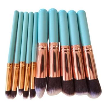 Imagem de Kit Pinceis Para Maquiagem Precisão 10 Peças Profissional - MeiKang Yu