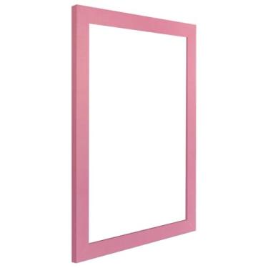 Imagem de Armação de Moldura Lisa Para Quadros e Placas Decorativas Revestida - 2x1 Cor:ROSA;Tamanho:15X21 CM