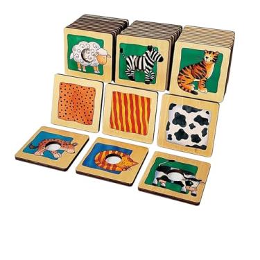 Imagem de EUKVYQPX Montessori animal skin pattern matching,24 pares de animais e peles, um jogo de dominó