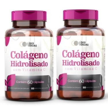 Imagem de Colágeno Hidrolisado com Vitamina C. - 1g com 60 cáps - 2 potes
