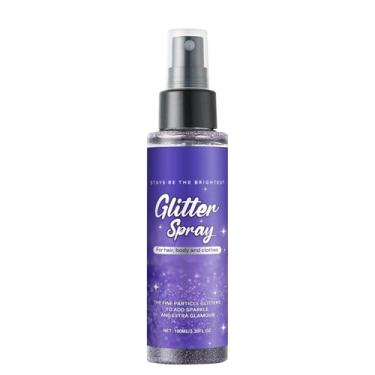 Imagem de Spray de Glitter Corporal | Maquiagem Facial com Glitter para Festivais | Brilho Hipoalergênico Versátil Para Cabelo Festas Festivais Decoração Artesanato Presente Feminino