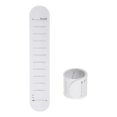 Imagem de HARFINGTON 2 pulseiras de silicone memorando 23,7 cm x 4,6 cm 20 cm régua de medição à prova d'água reutilizáveis pulseiras de batida graváveis apagáveis vestíveis para o dia a dia, branco