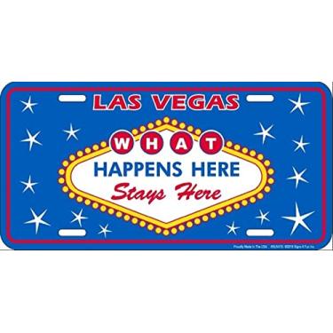 Imagem de What Happens in Vegas Stays Here - Placa de licença de Las Vegas 30,5 cm x 15,2 cm, feita nos EUA