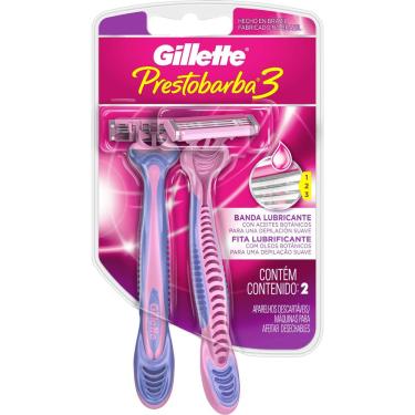 Imagem de Aparelho de Depilar Descartável Feminino Gillette Prestobarba3 com 2 unidades