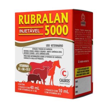 Imagem de Rubralan 5000 Injetável 50ml Vitaminas B1+B6+B12 Calbos