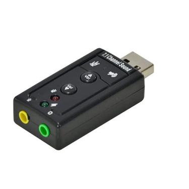 Imagem de Placa de Som Usb 7.1 Canais 3d Adaptador P2 Pc Notebook - X-cell, Pret