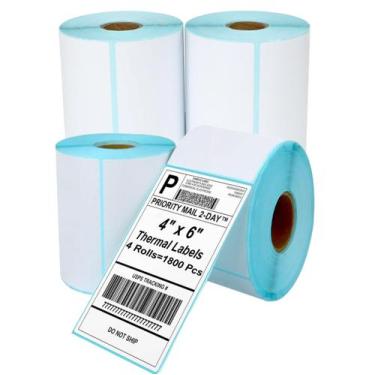 Imagem de Etiquetas Térmicas Coopaty 4x6 (1800 Etiquetas/4 Rolos) para Impressor