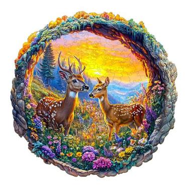 Imagem de Puzzles de madeira DOCRAGI 3D Vision Deer para adultos (300 unidades)