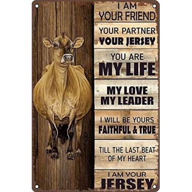 Imagem de VIVACEUTICAL Placa De Lata Metal Com Estampa Vaca, "Eu Sou Seu Amigo, Parceiro, Pôster Camisa, Decoração Parede Retrô Para Casa, Jardim, Caverna Do Homem, Bares, Restaurantes, Cafés, Escritório, Loj