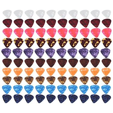 Imagem de Conjunto de Picareta de Guitarra Colorido de 100pcs, Picareta de Guitarra Cellulóide Acessórios para Ferramentas de Proteção de Dedo para Ukulele de Baixo Acústico de (0,96 * 100 peças)
