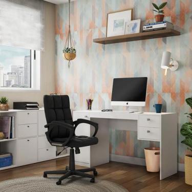 Imagem de Cadeira de Escritório Diretor Giratória Terry Preta - Mobly