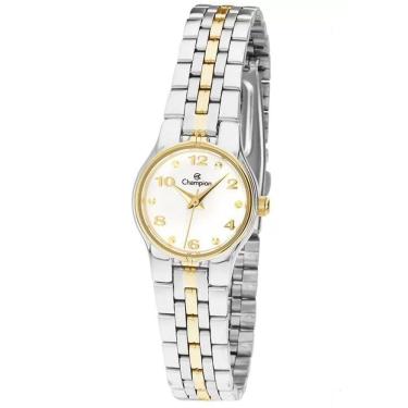 Imagem de Relógio Champion Feminino Dourado Prata Pequeno Ch25141b