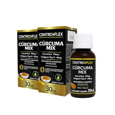 Imagem de Kit 2x Centro+Flex Cúrcuma Mix 30ml - Curcumina 90mg e Colágeno Tipo II 40mg, Sabor Abacaxi