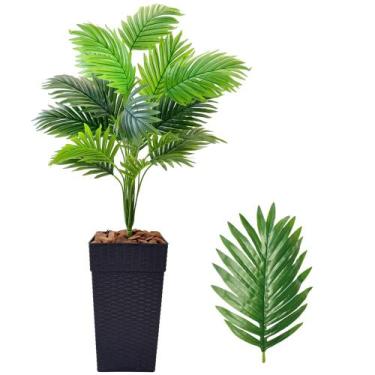 Imagem de Planta Palmeira Artificial com Vaso Cores Casca Pinus Casa - Flor Imp