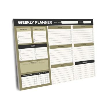 Imagem de Bloco de notas The Know Collection Weekly Planner – Lista de tarefas sem data de 52 páginas e rastreador de hábitos – Calendário de mesa para produtividade e gerenciamento de tempo – perfeito para