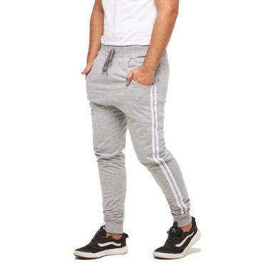 Imagem de Kit 03 Calça De Moletom Konoa Masculina Jogger Slim M1, Azul, Cinza cl