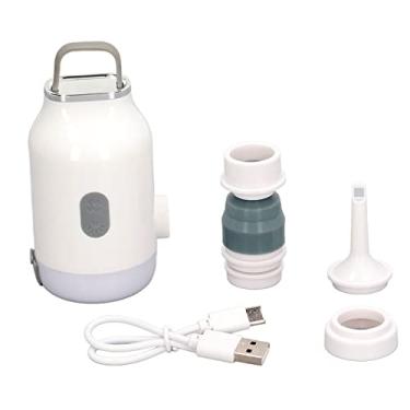 Imagem de Mini bomba inflável elétrica com bateria de 3000 mAh, bomba de ar portátil para acampamento ao ar livre, fonte de alimentação de emergência, IP55, luz de acampamento LED, 2 modos, inflação rápida