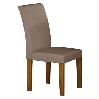 Imagem de Cadeira Para Mesa De Jantar Napoli Mdf Freijó Joli Camurça - Leifer Móveis