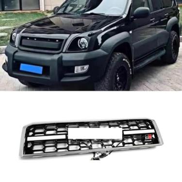 Imagem de Capa de grade de para-choque LED para carro compatível com Prado 2003-2009 Honeycomb Racing Grille Body Kit Acessórios de carro (branco)