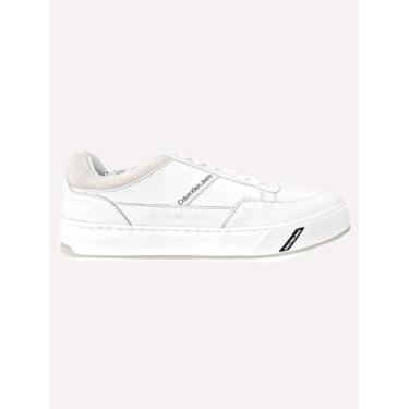 Imagem de Tênis Calvin Klein Jeans Masculino Couro Sash Logo Basico Branco, 40