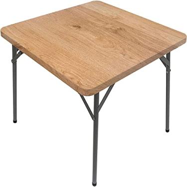 Imagem de CESGFC Toalha de mesa de madeira, estampa de textura de prancha de madeira, borda elástica, capa de mesa de jantar interna/externa, adequada para mesa quadrada de 112 x 111 cm