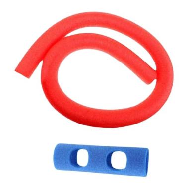 Imagem de menolana Macarrão de piscina flutuante com conector, brinquedo aquático, ferramenta auxiliar flexível e espessa, 51 polegadas de comprimento, auxílio para, Vermelho