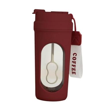 Imagem de IEUDNS Liquidificador elétrico com agitador de garrafas IPX4 à prova d'água e vazamentos, portátil, para substituição de refeições, escritório doméstico, Vermelho