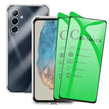 Imagem de Kit Proteção Galaxy M35, Capa Transparente TPU + 2 Películas de Cerâmica Anti Impacto, Proteção 9H