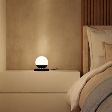 Imagem de Kit Luminaria De Mesa Abajur 2 Unidades Decorativo Quarto Dormitorio Casal Lateral Cama Lampada Inclusa (Preto Globo Fosco)