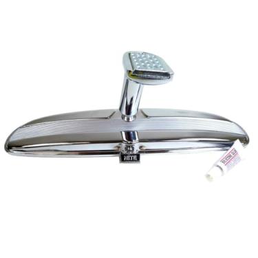 Imagem de Cromado retrovisor interior espelho Hot Rod Street Rod interruptor dia/noite serve para Chevy Ford Mopar SBC BBC bloco pequeno bloco grande Chevy clássico retrô universal ventilação pára-brisa cola no