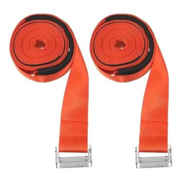 Imagem de Ioensy 2 peças de cintas de amarração comprimento 5,52 m conveniente portátil com fivelas cintas de amarração para motocicletas caminhões caiaques reboque, Laranja