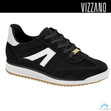 Imagem de Tênis Feminino Vizzano Preto Detalhes Brancos Estiloso Confortável, Pr