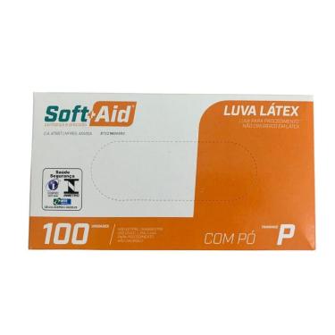 Imagem de Luva Látex Soft+Aid Caixa Com 100 Unid Tamanho P
