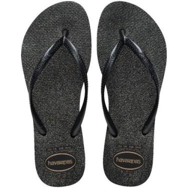 Imagem de Sand.hav.slim gloss preto/prata/preto 39/0 - Havaianas, 39-40
