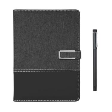 Imagem de Smart Pen A5 Notebook Sincronização em tempo real Digitalização de voz para texto Armazenamento offline AI Função Compartilhamento Compatível Android iOS 80 Page 6 Ring PU Leather (Preto)