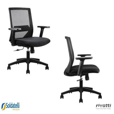 Imagem de Kit 2 Cadeiras Office Chicago com Sistema Relax e Tela Mesh Preta - Ri
