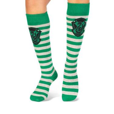 Imagem de Meia Cano Puket Infantil Unissex Harry Potter Sonserina Verde 23 a 27,