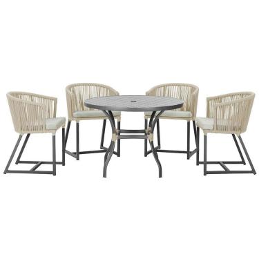 Imagem de Mesa Com 4 Cadeiras E Noronha Estofado 3 Trama autêntico Rami