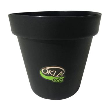 Imagem de Cachepo vaso polipropileno redondo 15x13,5cm preto Bari Eco