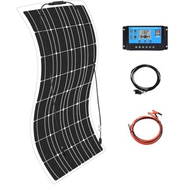 Imagem de Kit De Painel Solar De 800 W, Kit De Painel Solar Monocristalino Flexível De 400 W Painel Solar 60a Controlador Solar Para Casa, Caravana, Barco, Two