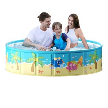 Imagem de Piscina infantil - Piscina infantil | Piscinas para cães | Piscinas infantis antiderrapantes | Brinquedos de natação portáteis dobráveis e antiderrapantes para jardim, meninos, animais de estimação