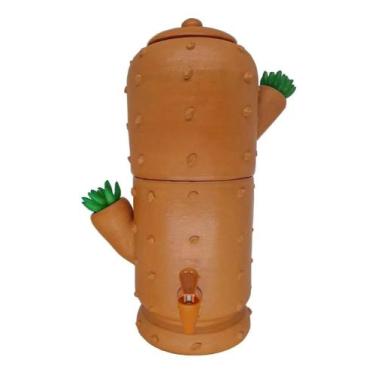 Imagem de Filtro De Barro Em Formato De Cacto Decorado Água Artesanal - RS Vale