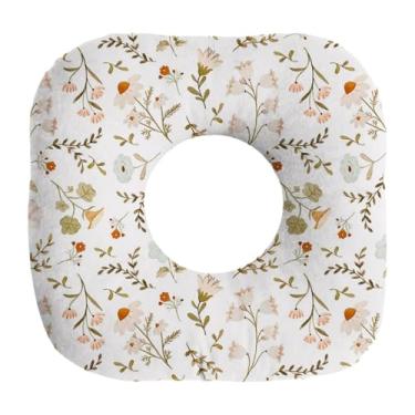 Imagem de Ioensy Almofada para piercing de orelha, almofada para dormir lateral, leve e macia, protetor auricular para quarto, viagem, sofá, relaxante, Pequena Flor