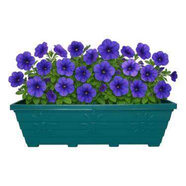 Imagem de Kit com 6 Jardineiras 80cm de Plástico Resistente Ideal para Horta Jardim (Verde)