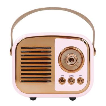 Imagem de Alto-falante Bluetooth Aresrora Retro Vintage Style Rosa