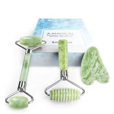 Imagem de Conjunto Jade Roller e Gua Sha LDREAMAM 3 em 1 para rosto