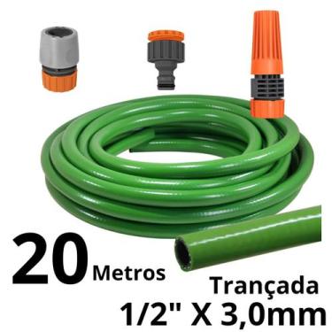 Imagem de 20 Mangueira Jardim Trançada 1/2x3 Com Conexões Tramontina - Barriflex